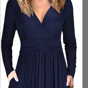 NWT Navy Blue Long Sleeved Maxi Dress
